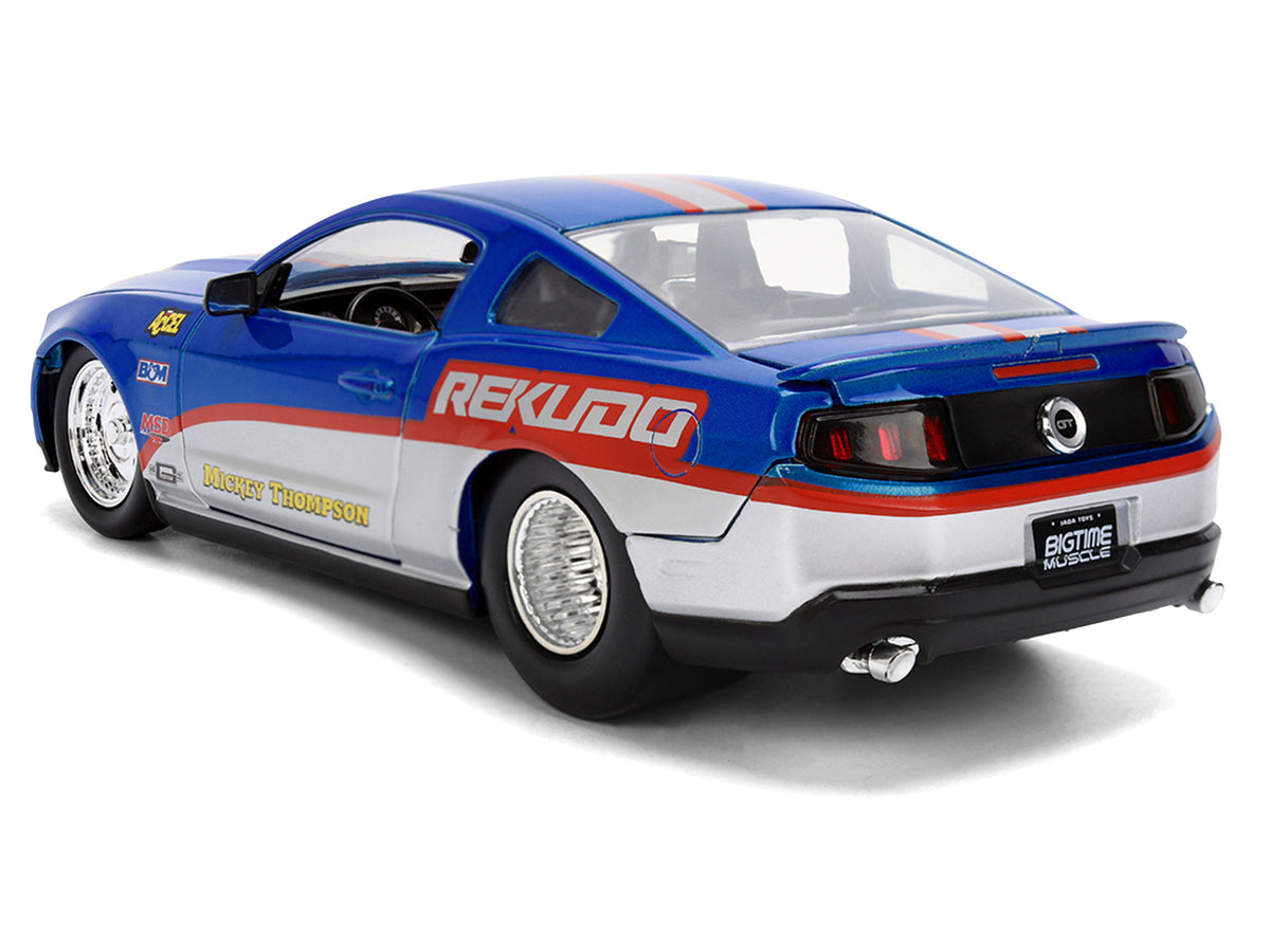 2010 Ford Mustang GT 'Rekudo' Blue Metallic with Red and Silver Stripes 'Bigtime Muscle' Series 1/24 Diecast Model Car by Jada