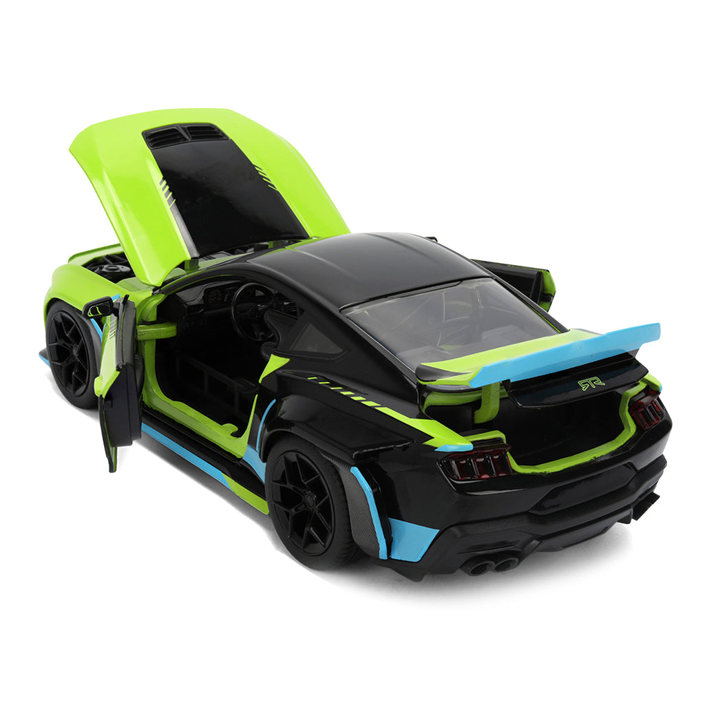 2026 Ford Mustang RTR Spec 5-D Lime Green with Black Top and Graphics 'Hyper-Spec' Series 1/24 Diecast Model Car by Jada