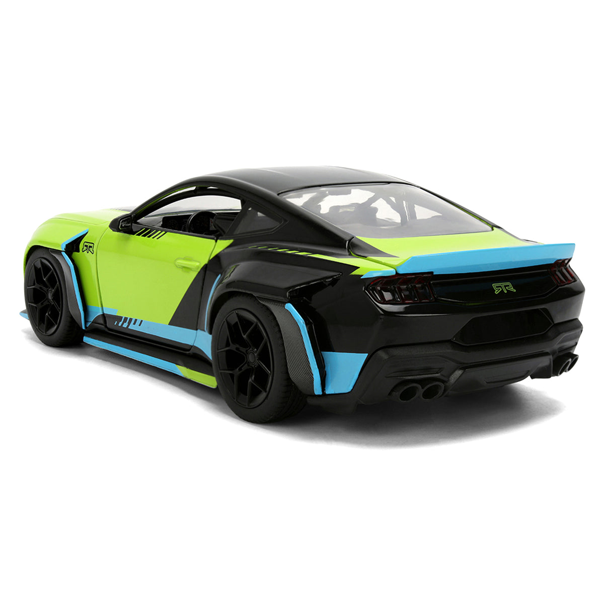 2026 Ford Mustang RTR Spec 5-D Lime Green with Black Top and Graphics 'Hyper-Spec' Series 1/24 Diecast Model Car by Jada