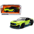 2026 Ford Mustang RTR Spec 5-D Lime Green with Black Top and Graphics 'Hyper-Spec' Series 1/24 Diecast Model Car by Jada