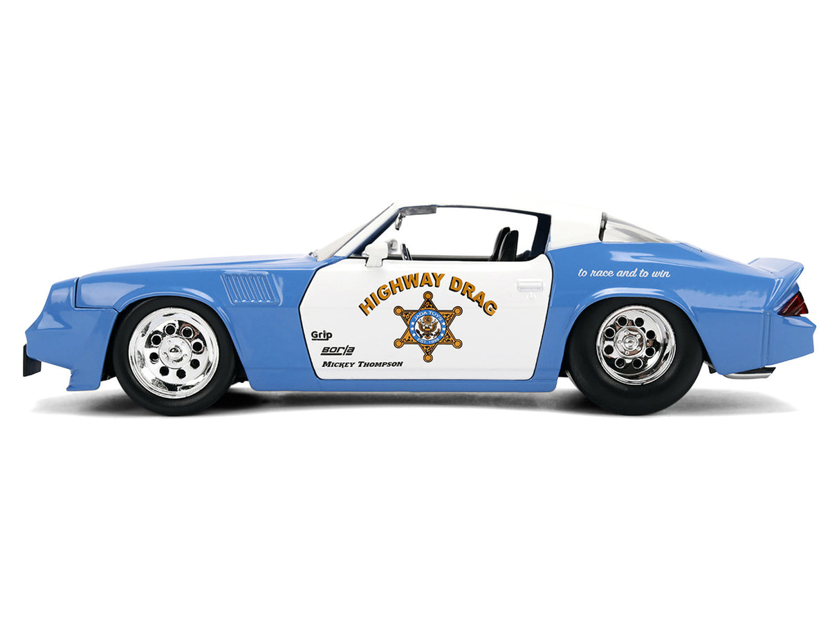 1979 Chevrolet Camaro Z28 Police 'Highway Drag' Blue and White 'Bigtime Muscle' Series 1/24 Diecast Model Car by Jada