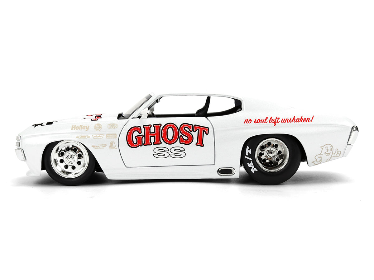 1971 Chevrolet Chevelle SS 'Ghost SS' White with Graphics 'Bigtime Muscle' Series 1/24 Diecast Model Car by Jada