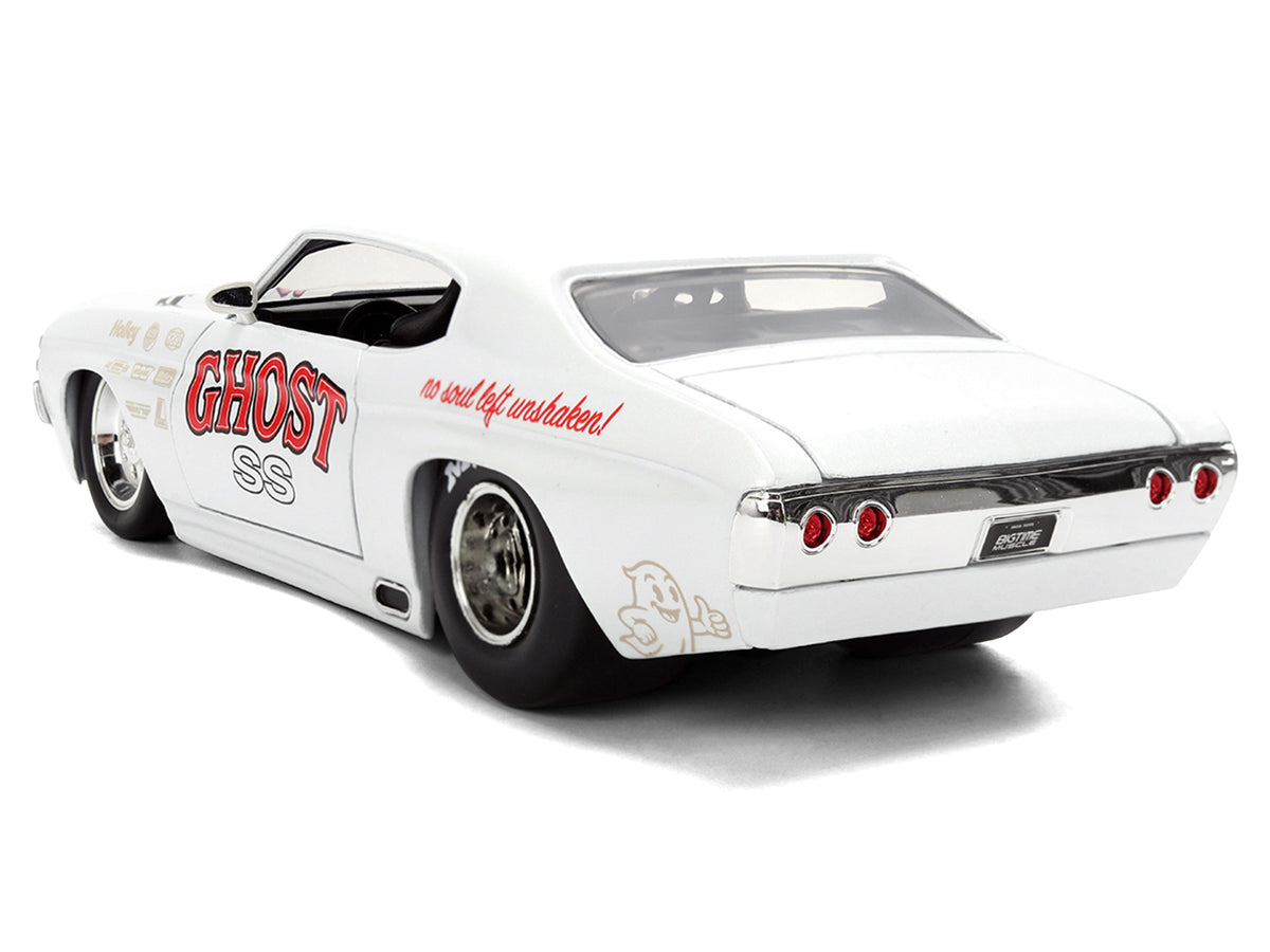 1971 Chevrolet Chevelle SS 'Ghost SS' White with Graphics 'Bigtime Muscle' Series 1/24 Diecast Model Car by Jada
