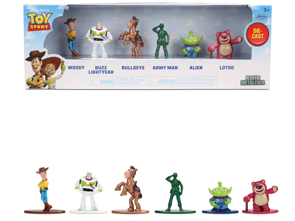 Set of 6 Diecast Figures 'Toy Story' Movie Franchise 'Nano Metalfigs' Series Diecast Models by Jada
