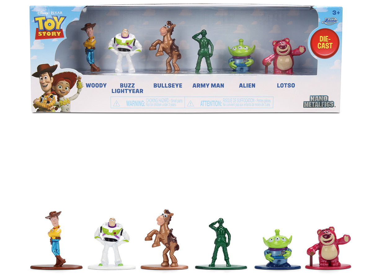 Set of 6 Diecast Figures 'Toy Story' Movie Franchise 'Nano Metalfigs' Series Diecast Models by Jada
