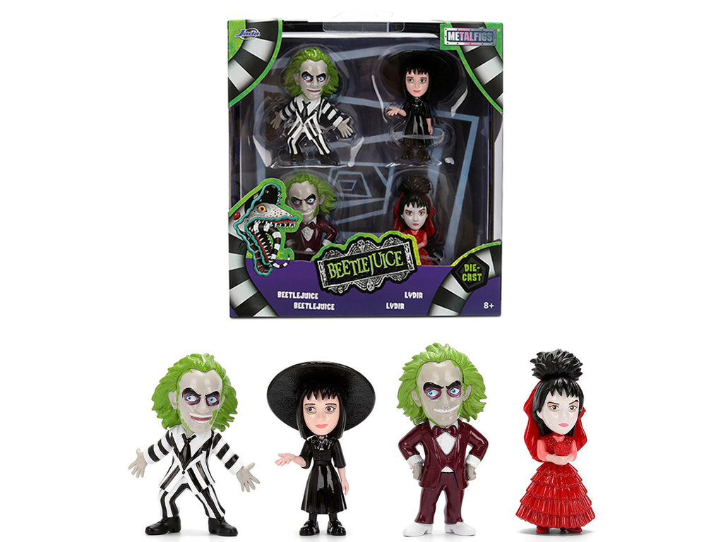 Set of 4 Diecast Figures 'Beetlejuice' (1988) Movie 'Metalfigs' Series by Jada