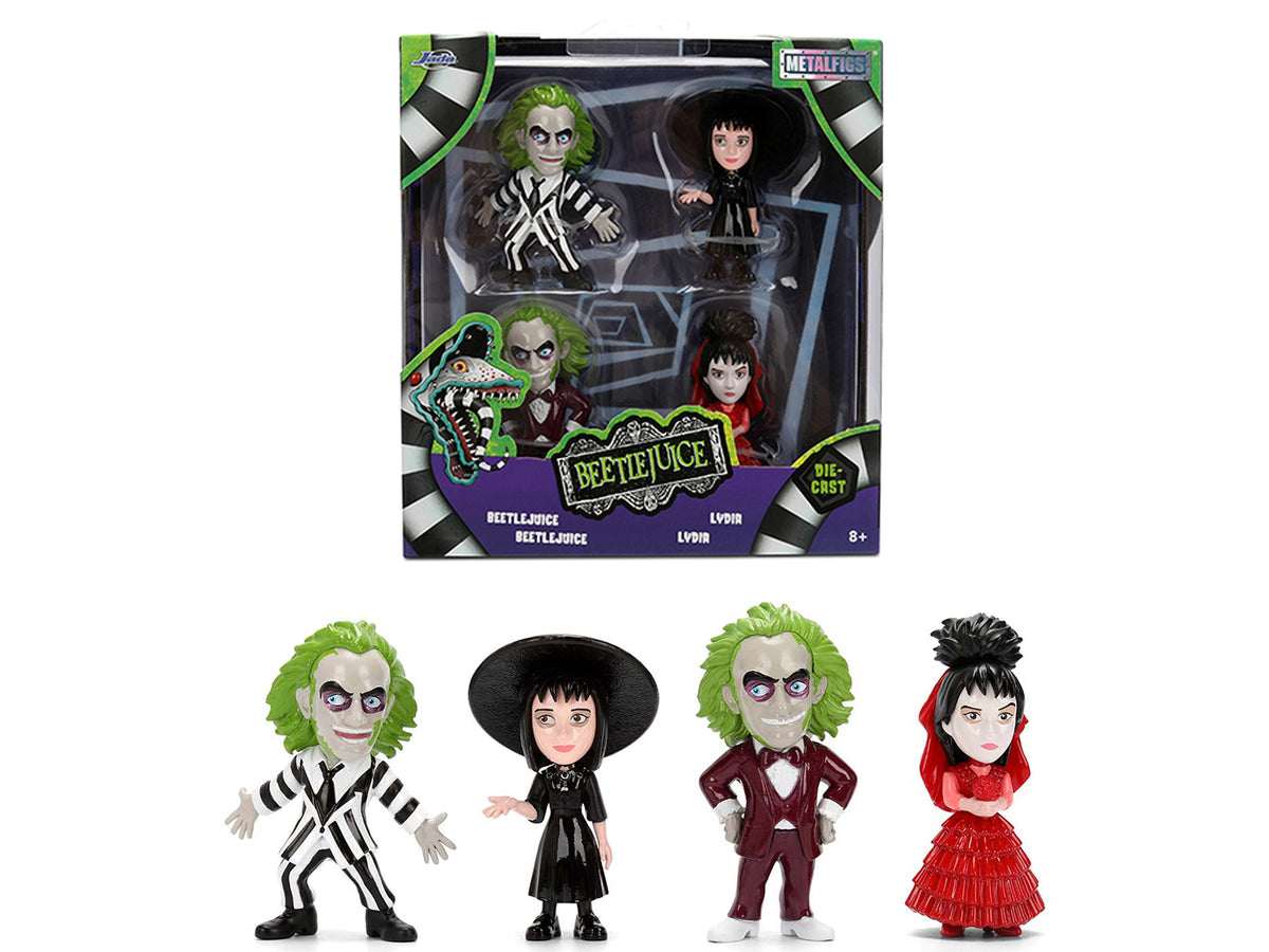 Set of 4 Diecast Figures 'Beetlejuice' (1988) Movie 'Metalfigs' Series by Jada
