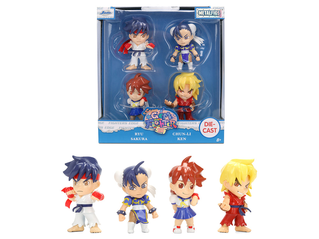 Set of 4 Diecast Figures 'Super Gem Fighter Mini Mix' (1997) Video Game 'Metalfigs' Series Diecast Models by Jada