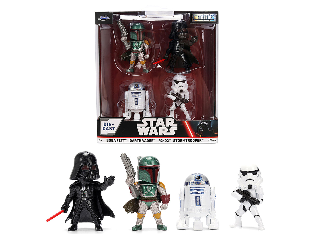 Set of 4 Diecast Figures 'Star Wars' Movie Franchise 'Metalfigs' Series Diecast Models by Jada