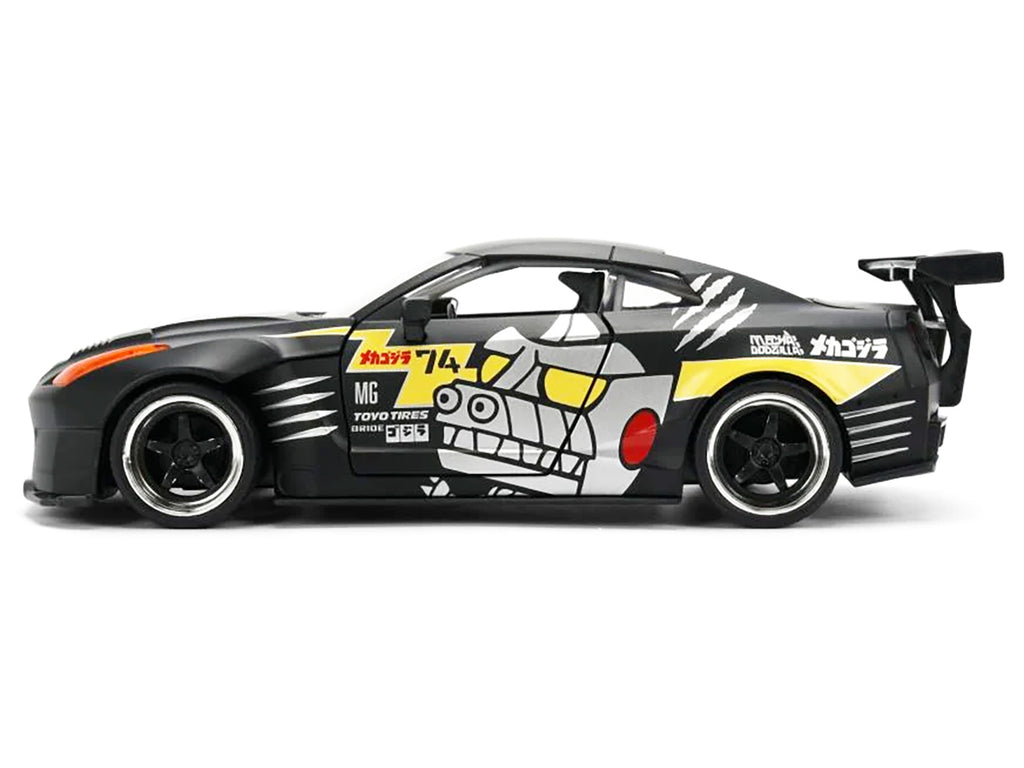 2009 Nissan GT-R (R35) Ben Sopra Matt Black with 'Mechagodzilla' Graphics 'Hollywood Rides' Series 1/24 Diecast Model Car by Jada