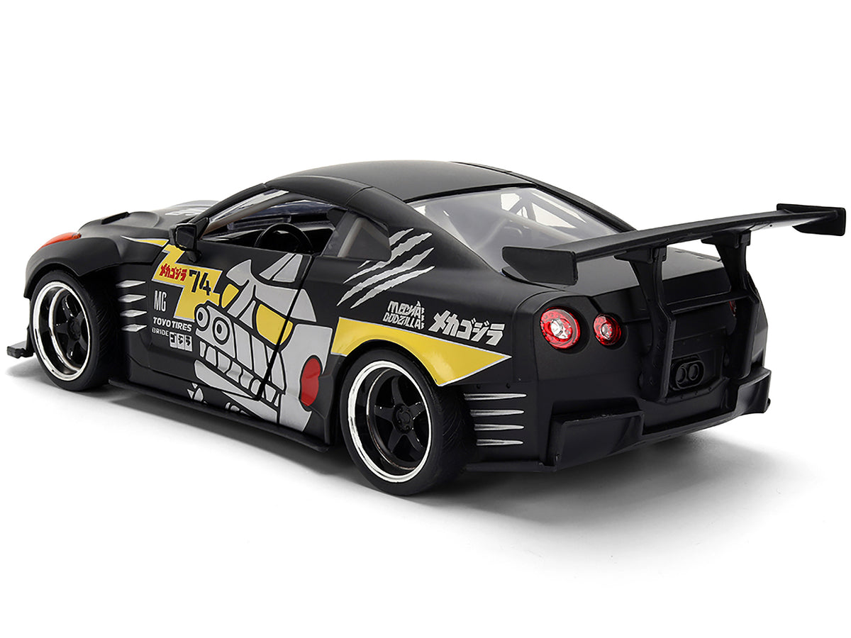 2009 Nissan GT-R (R35) Ben Sopra Matt Black with 'Mechagodzilla' Graphics 'Hollywood Rides' Series 1/24 Diecast Model Car by Jada