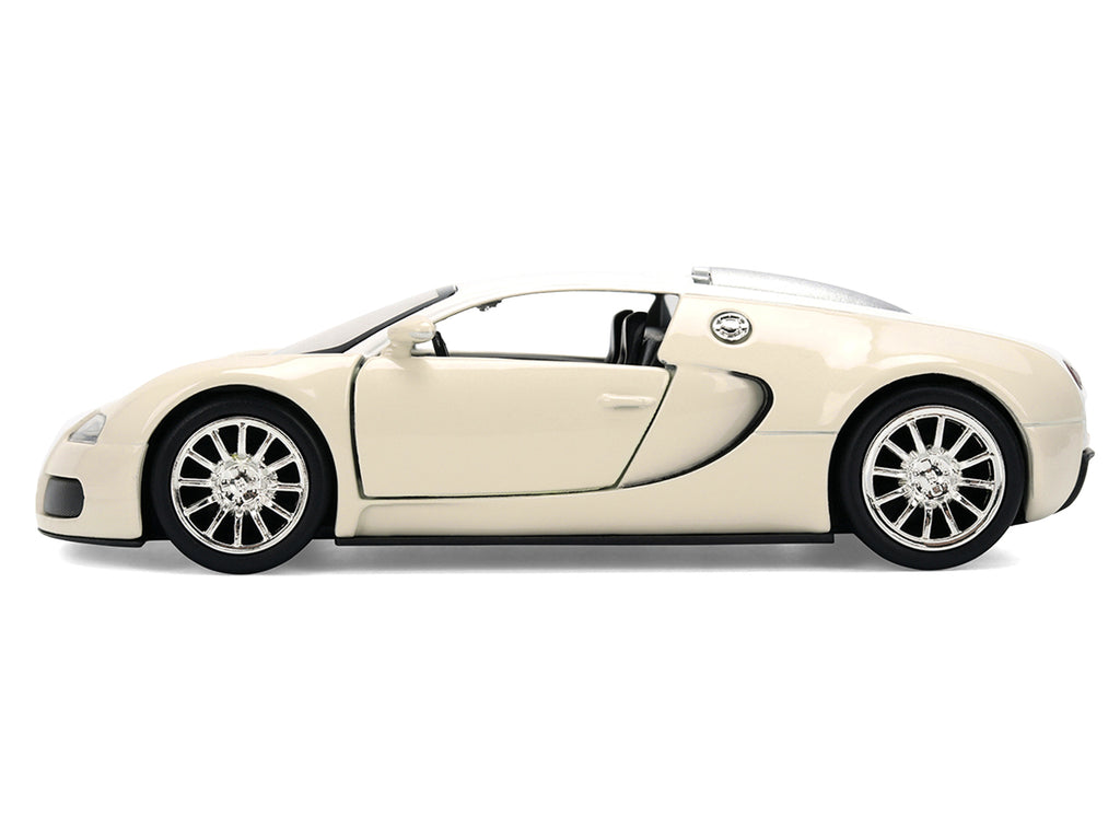 2011 Bugatti Veyron White and Tan 'Furious 7' (2015) Movie '25 Years of Fast & Furious' Series 1/32 Diecast Model Car by Jada