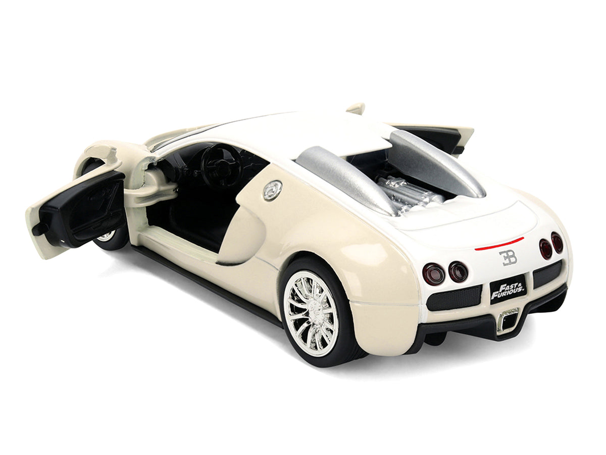 2011 Bugatti Veyron White and Tan 'Furious 7' (2015) Movie '25 Years of Fast & Furious' Series 1/32 Diecast Model Car by Jada
