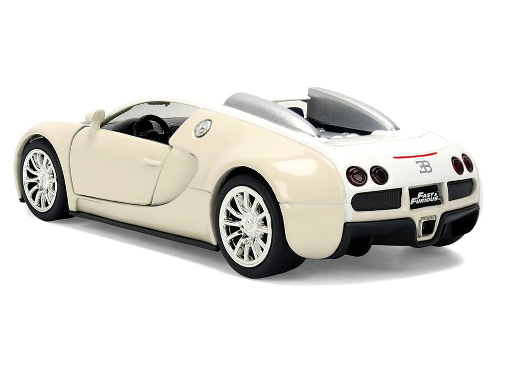 2011 Bugatti Veyron White and Tan 'Furious 7' (2015) Movie '25 Years of Fast & Furious' Series 1/32 Diecast Model Car by Jada