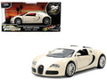 2011 Bugatti Veyron White and Tan 'Furious 7' (2015) Movie '25 Years of Fast & Furious' Series 1/32 Diecast Model Car by Jada