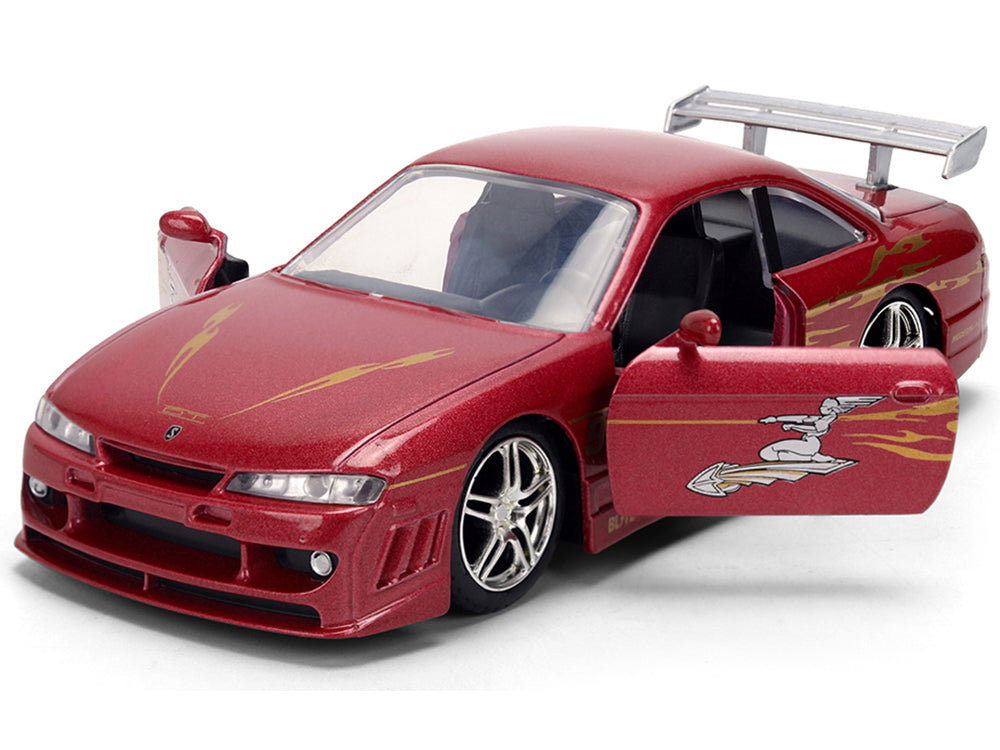 1997 Nissan 240SX (S14) Light Red Metallic with Graphics 'The Fast and the Furious' (2001) Movie '25 Years of Fast & Furious' Series 1/32 Diecast Car Model by Jada