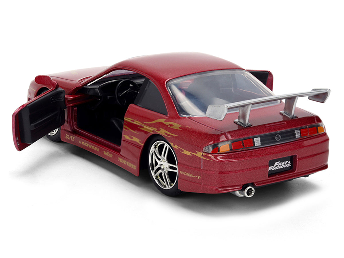 1997 Nissan 240SX (S14) Light Red Metallic with Graphics 'The Fast and the Furious' (2001) Movie '25 Years of Fast & Furious' Series 1/32 Diecast Car Model by Jada