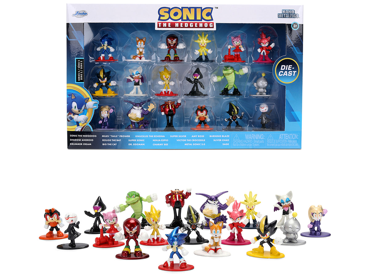 'Sonic The Hedgehog' Set of 18 Diecast Figures Wave 2 'Nano Metalfigs' Series Diecast Models by Jada