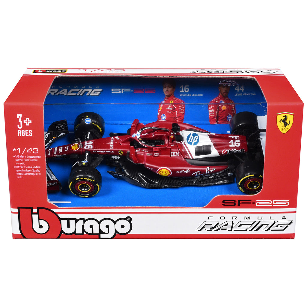 Ferrari SF-25 #16 Charles Leclerc Formula One F1 'World Championship' (2025) 1/43 Diecast Model Car by Bburago