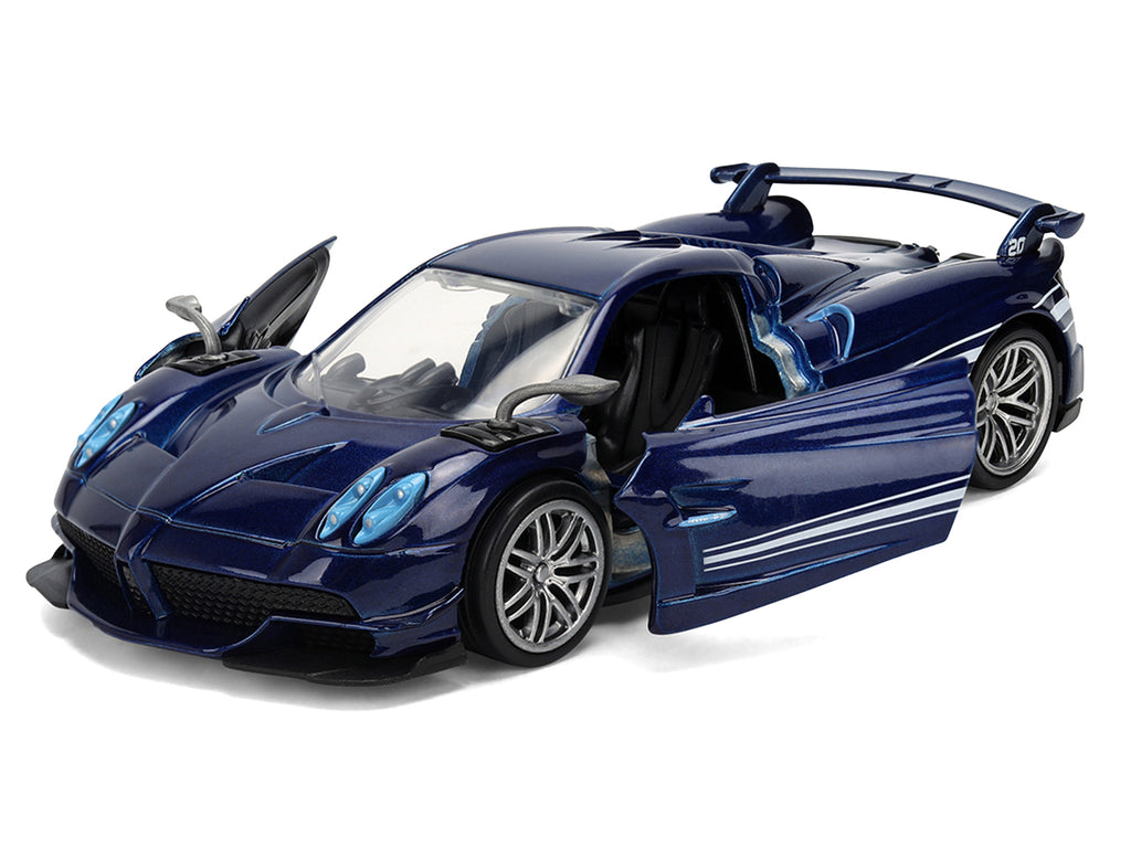 Pagani Huayra Roadster BC Blue Metallic with White Stripes 'Fast X' (2023) Movie 'Fast & Furious 25th Anniversary' Series 1/32 Diecast Model Car by Jada