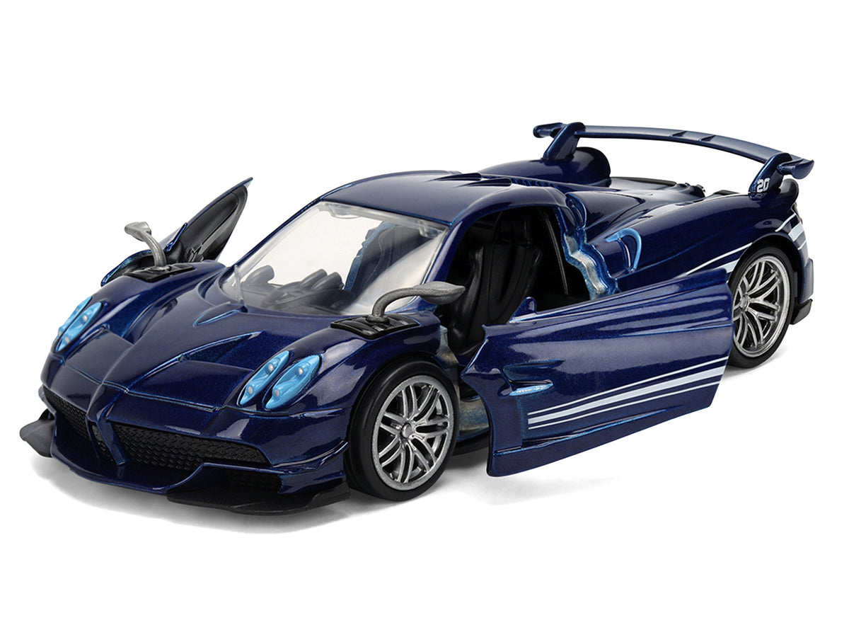Pagani Huayra Roadster BC Blue Metallic with White Stripes 'Fast X' (2023) Movie 'Fast & Furious 25th Anniversary' Series 1/32 Diecast Model Car by Jada