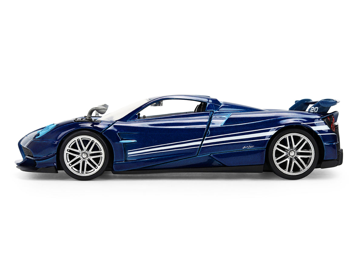 Pagani Huayra Roadster BC Blue Metallic with White Stripes 'Fast X' (2023) Movie 'Fast & Furious 25th Anniversary' Series 1/32 Diecast Model Car by Jada