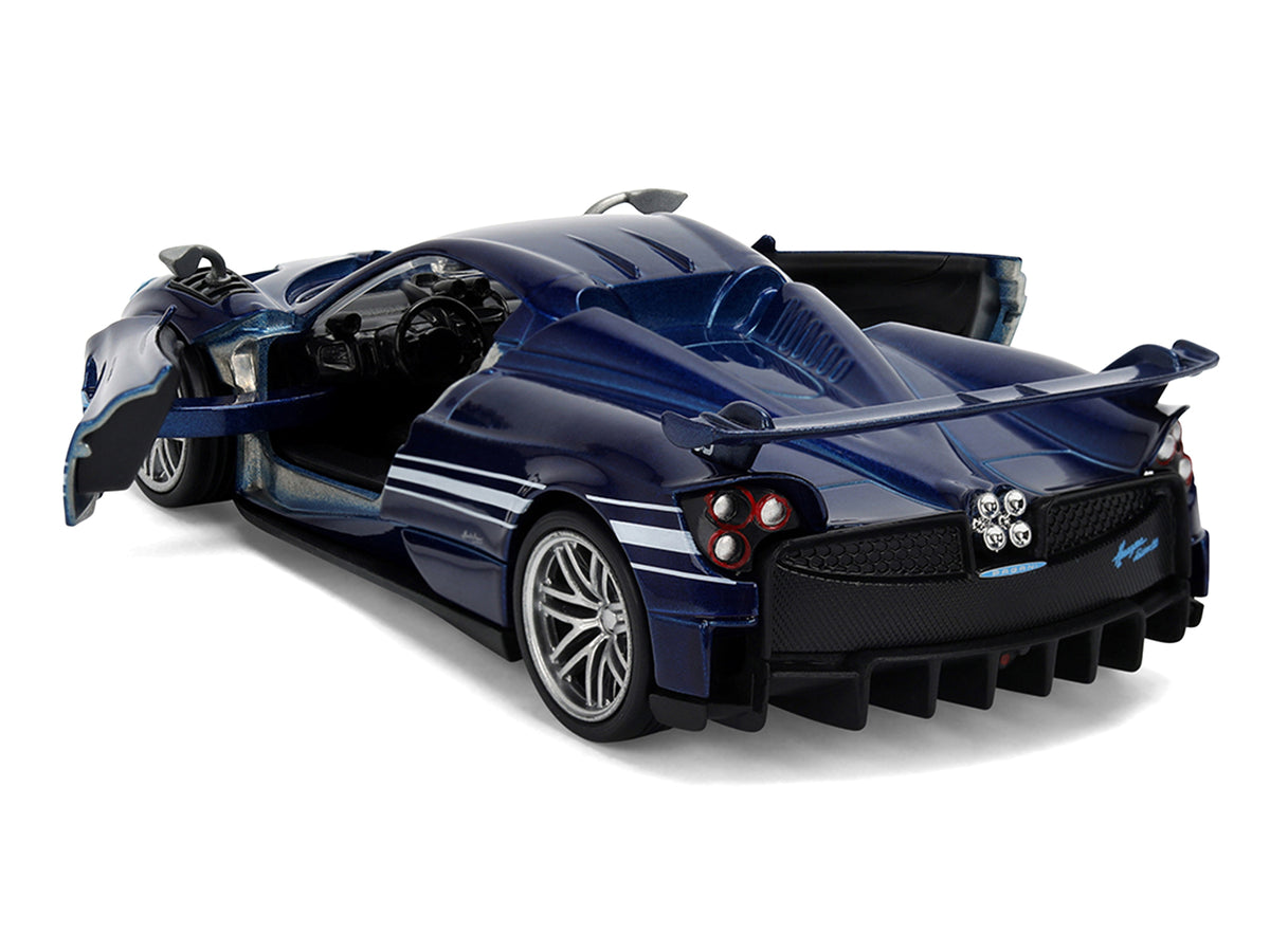 Pagani Huayra Roadster BC Blue Metallic with White Stripes 'Fast X' (2023) Movie 'Fast & Furious 25th Anniversary' Series 1/32 Diecast Model Car by Jada