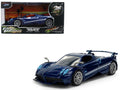 Pagani Huayra Roadster BC Blue Metallic with White Stripes 'Fast X' (2023) Movie 'Fast & Furious 25th Anniversary' Series 1/32 Diecast Model Car by Jada