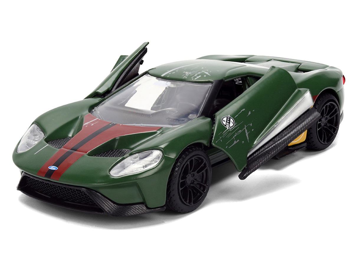 2017 Ford GT 'Boba Fett' Livery Dark Green with Graphics 'Star Wars' Franchise 'Hollywood Rides' Series 1/32 Diecast Model Car by Jada