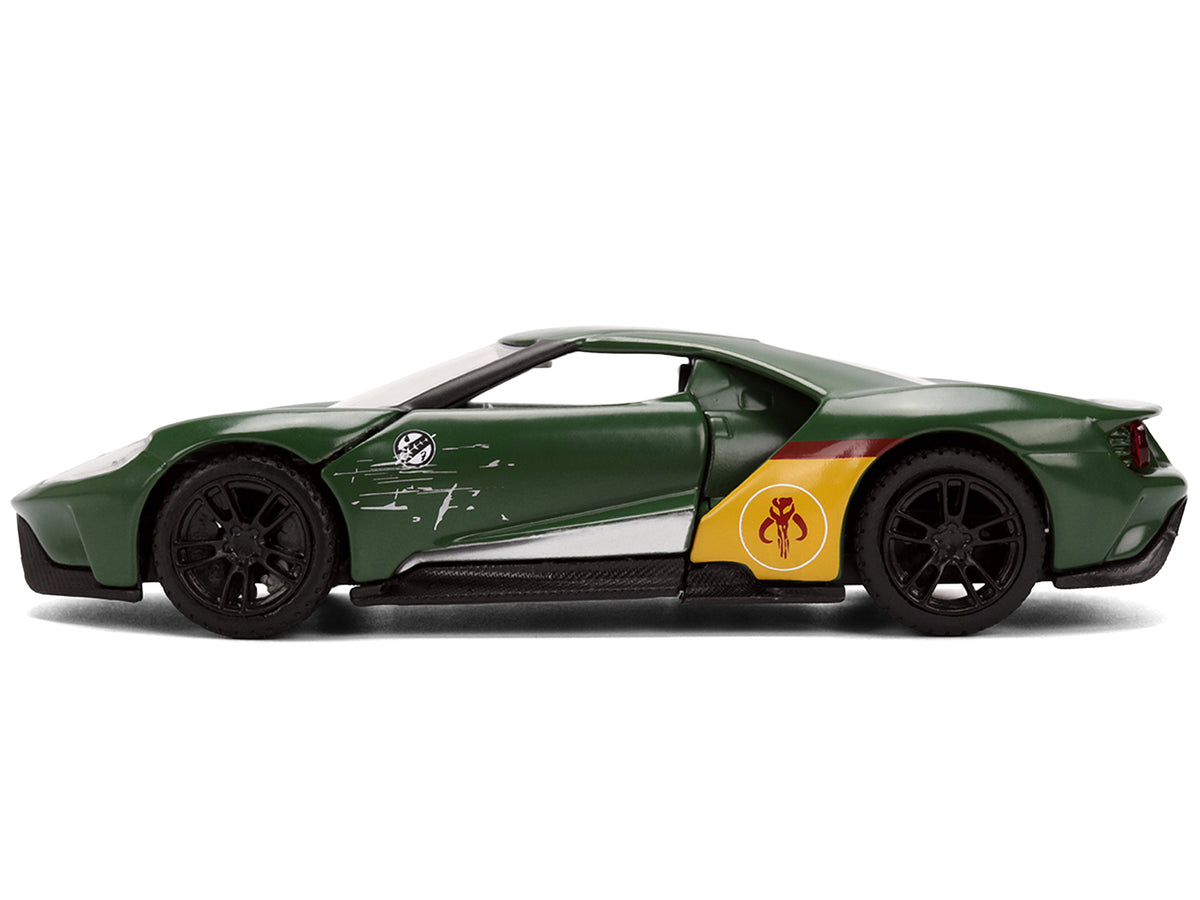 2017 Ford GT 'Boba Fett' Livery Dark Green with Graphics 'Star Wars' Franchise 'Hollywood Rides' Series 1/32 Diecast Model Car by Jada