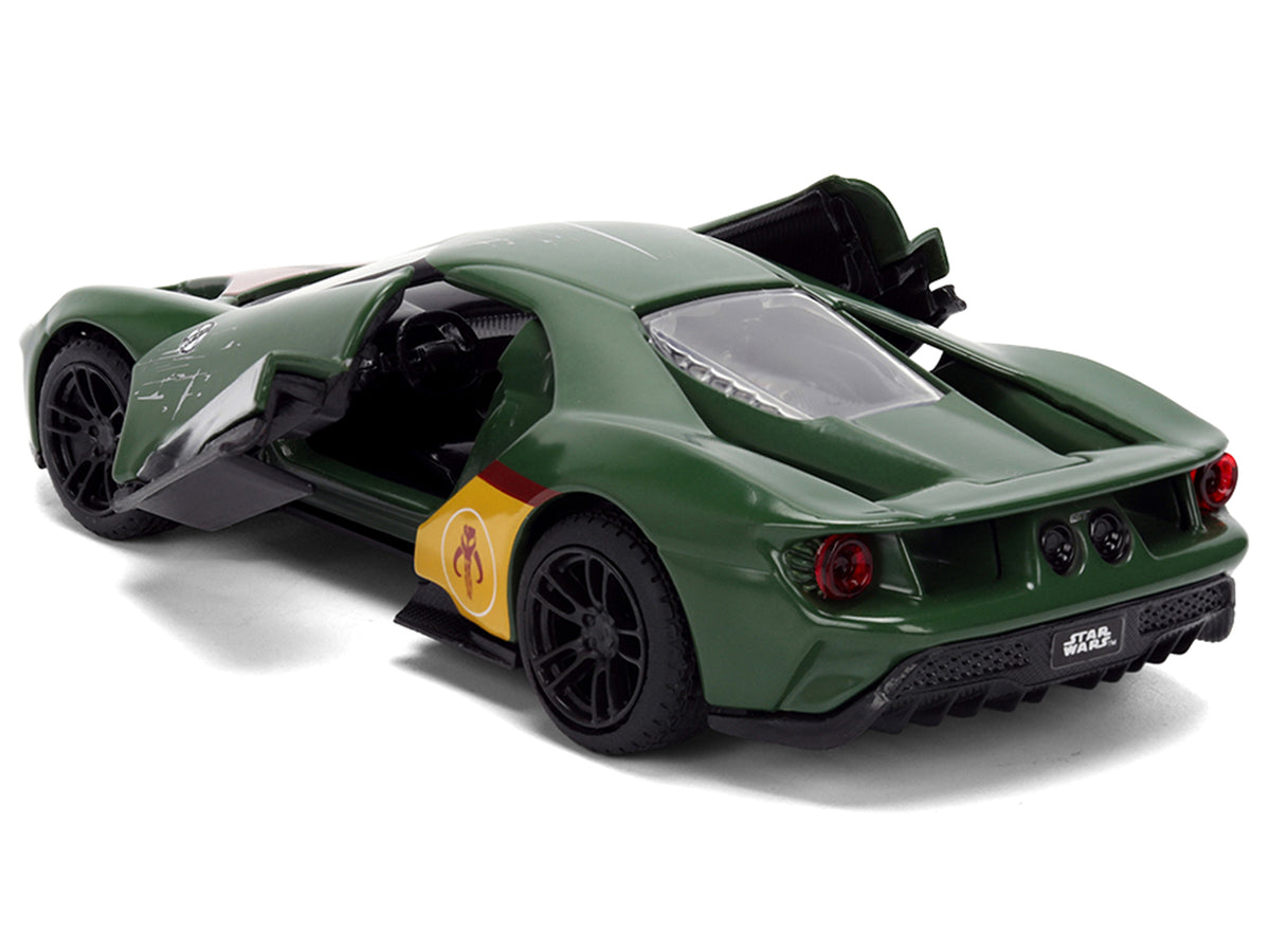 2017 Ford GT 'Boba Fett' Livery Dark Green with Graphics 'Star Wars' Franchise 'Hollywood Rides' Series 1/32 Diecast Model Car by Jada