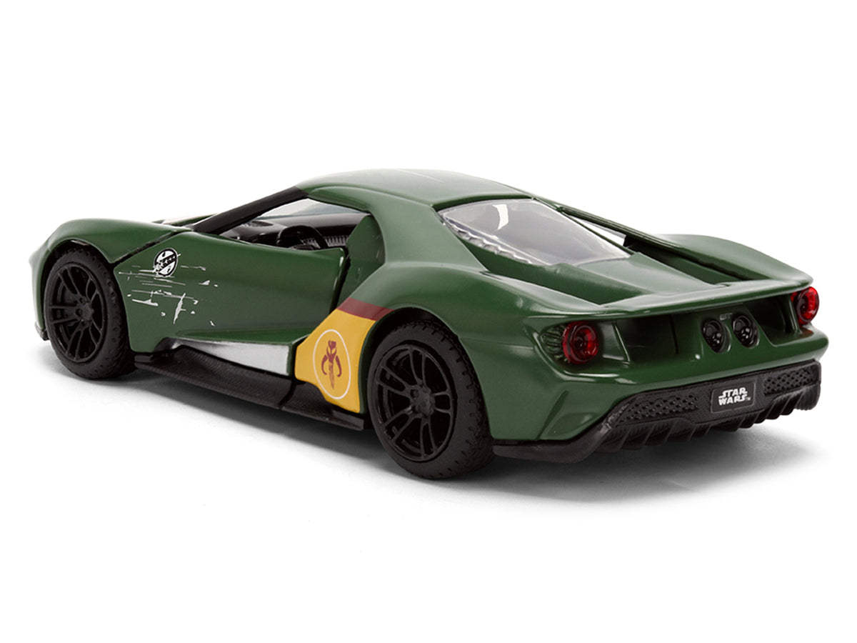 2017 Ford GT 'Boba Fett' Livery Dark Green with Graphics 'Star Wars' Franchise 'Hollywood Rides' Series 1/32 Diecast Model Car by Jada