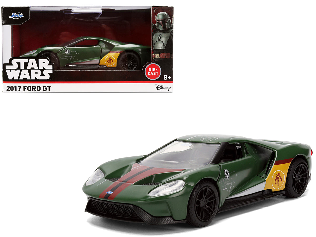 2017 Ford GT 'Boba Fett' Livery Dark Green with Graphics 'Star Wars' Franchise 'Hollywood Rides' Series 1/32 Diecast Model Car by Jada