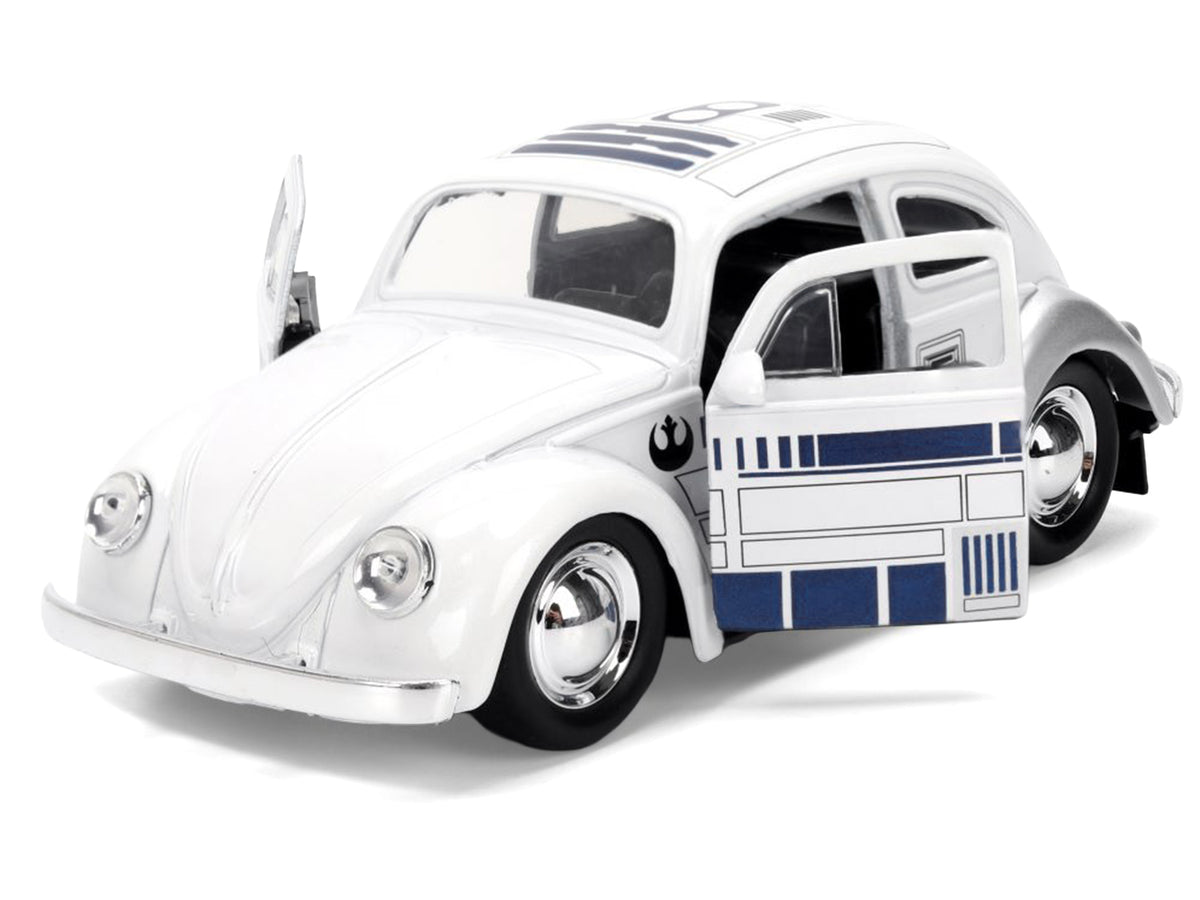 1959 Volkswagen Beetle 'R2-D2' Livery White with Graphics 'Star Wars' Franchise 'Hollywood Rides' Series 1/32 Diecast Model Car by Jada