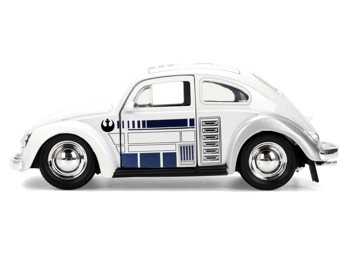 1959 Volkswagen Beetle 'R2-D2' Livery White with Graphics 'Star Wars' Franchise 'Hollywood Rides' Series 1/32 Diecast Model Car by Jada