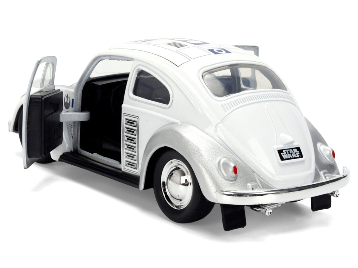 1959 Volkswagen Beetle 'R2-D2' Livery White with Graphics 'Star Wars' Franchise 'Hollywood Rides' Series 1/32 Diecast Model Car by Jada