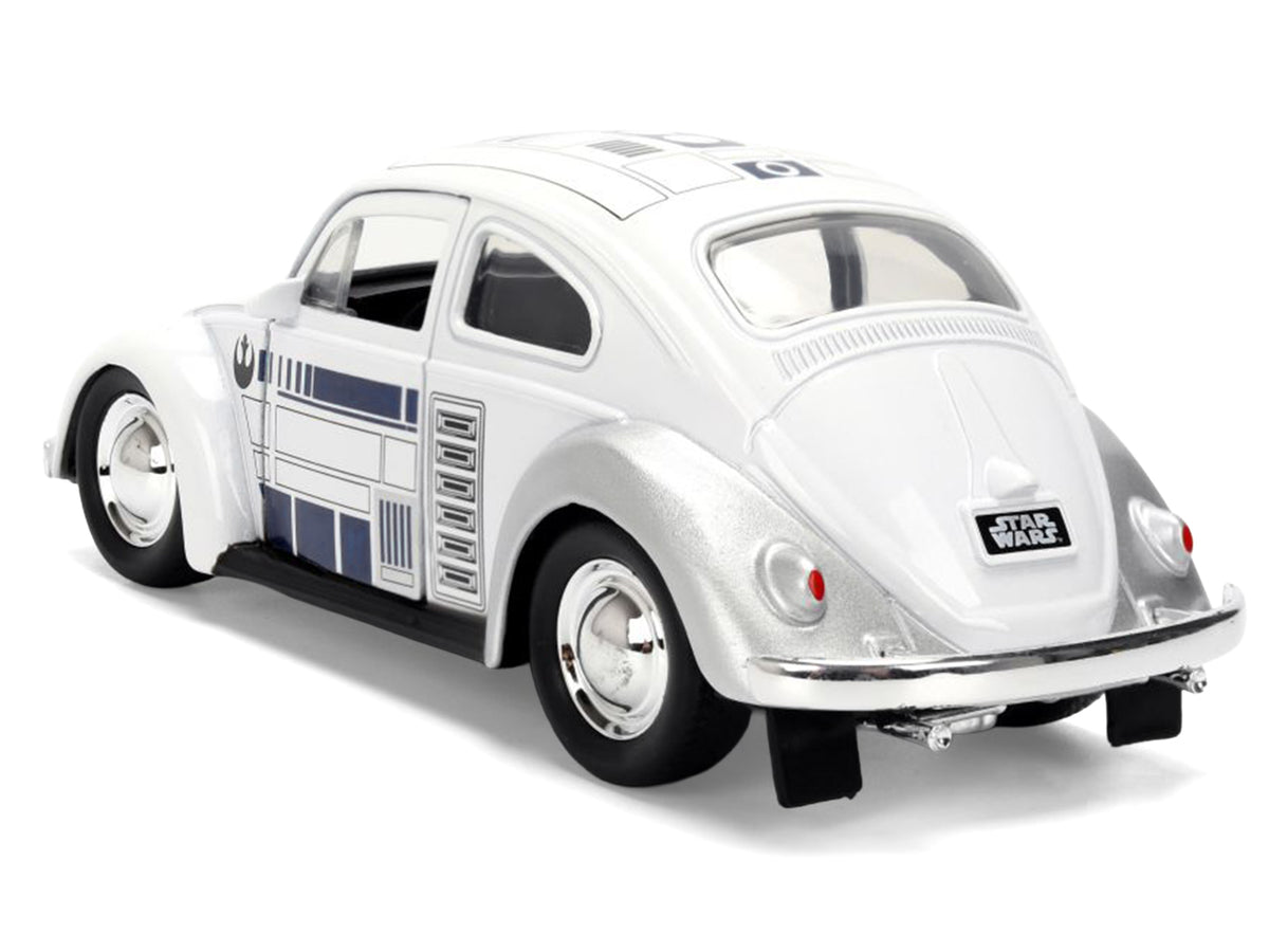 1959 Volkswagen Beetle 'R2-D2' Livery White with Graphics 'Star Wars' Franchise 'Hollywood Rides' Series 1/32 Diecast Model Car by Jada