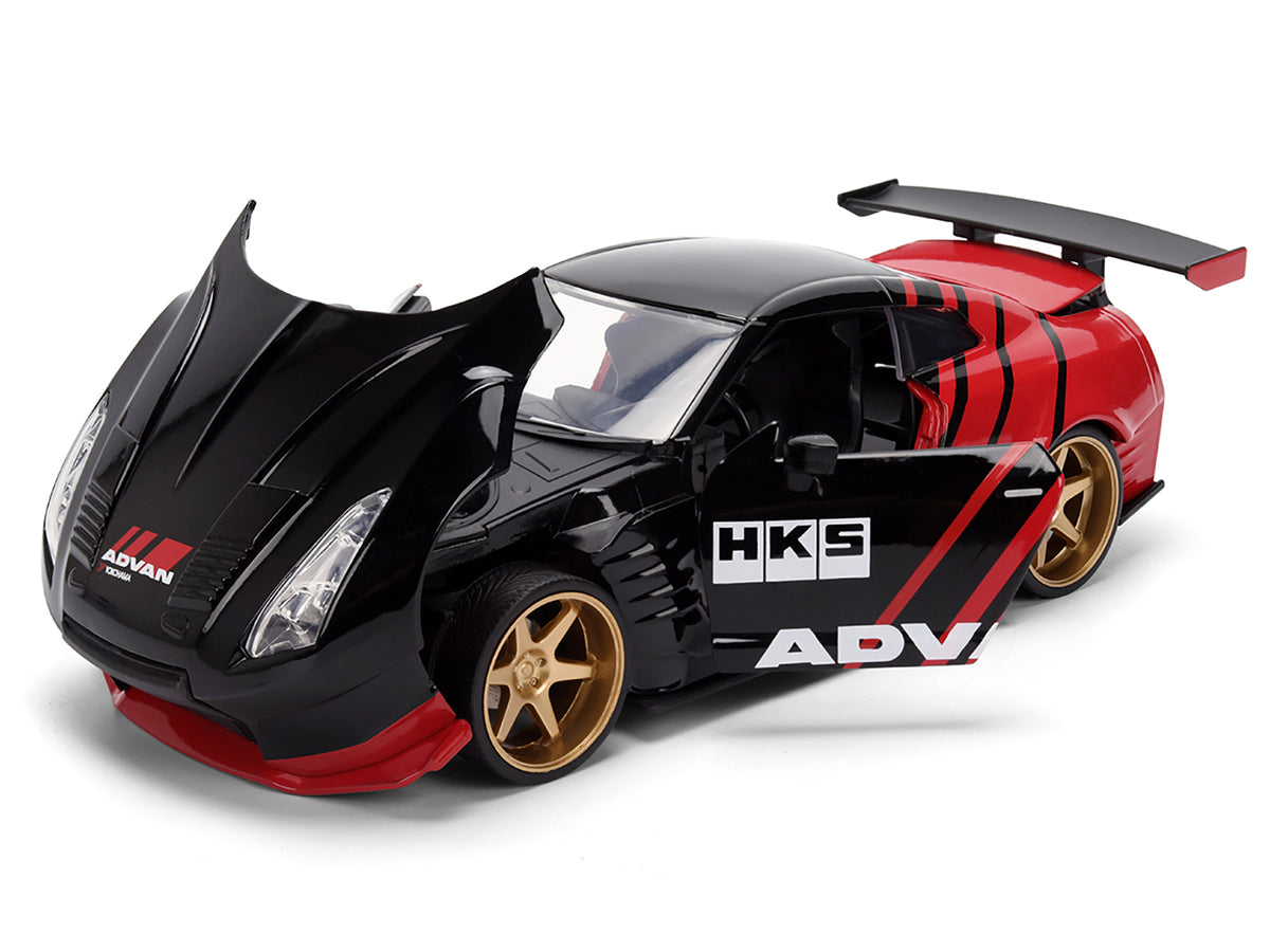 2009 Nissan GT-R (R35) Ben Sopra 'Advan' Black and Red 'JDM Tuners' Series 1/24 Diecast Model Car by Jada
