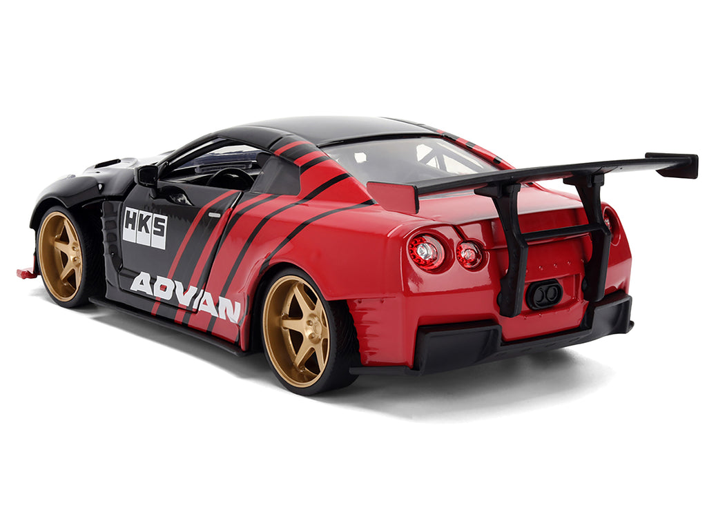 2009 Nissan GT-R (R35) Ben Sopra 'Advan' Black and Red 'JDM Tuners' Series 1/24 Diecast Model Car by Jada