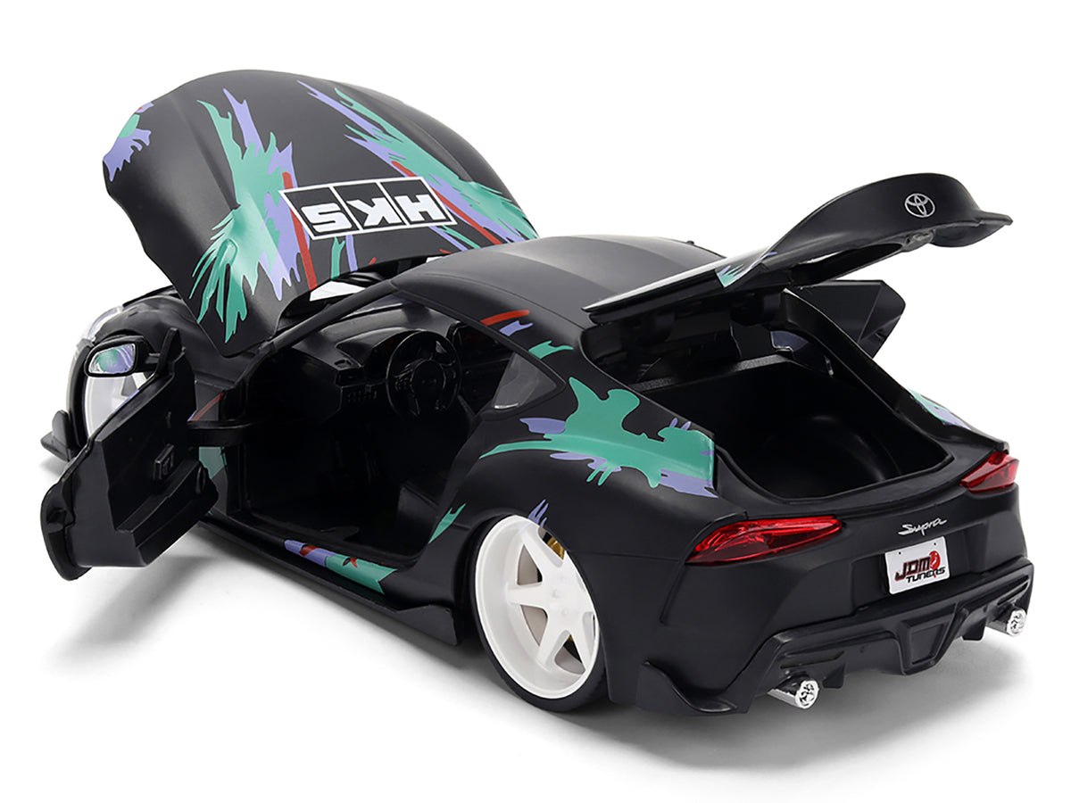 2020 Toyota GR Supra 'HKS' Matt Black with Graphics 'JDM Tuners' Series 1/24 Diecast Model Car by Jada