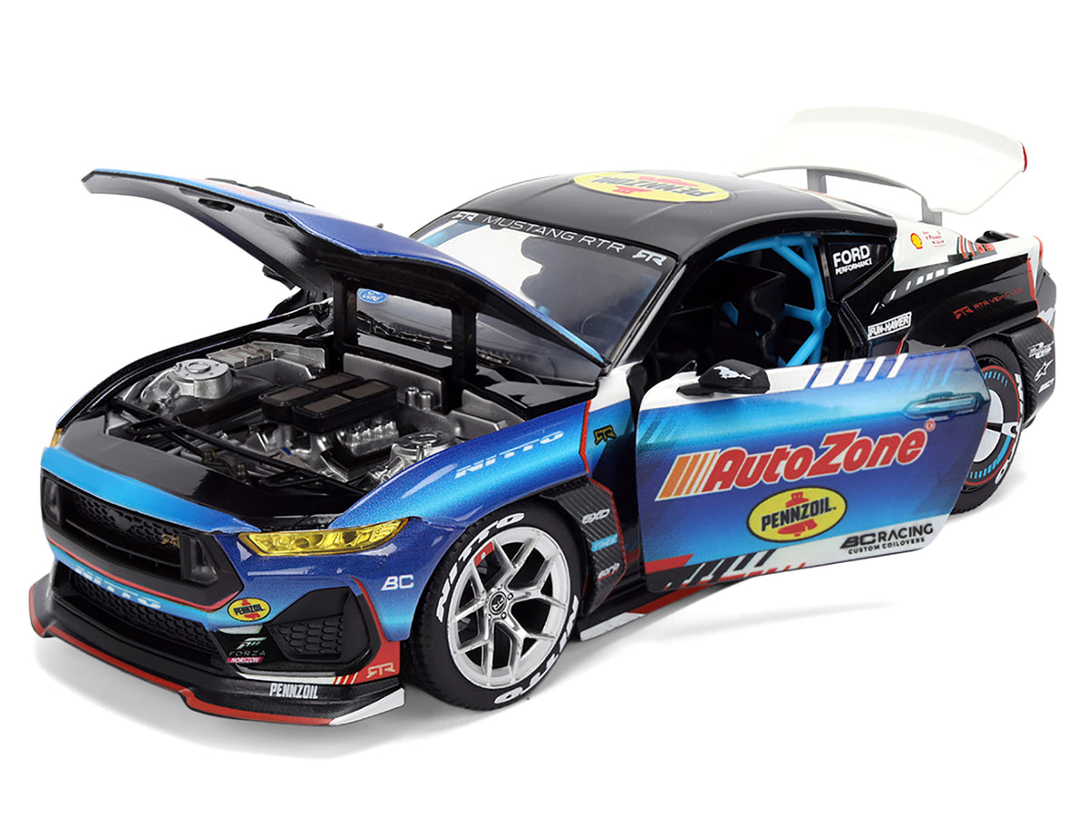 Ford Mustang RTR #130 James Deane 'AutoZone' 'Formula Drift PRO Championship' (2025) with Lights 'RTR Vehicles' Series 1/24 Diecast Model Car by Jada