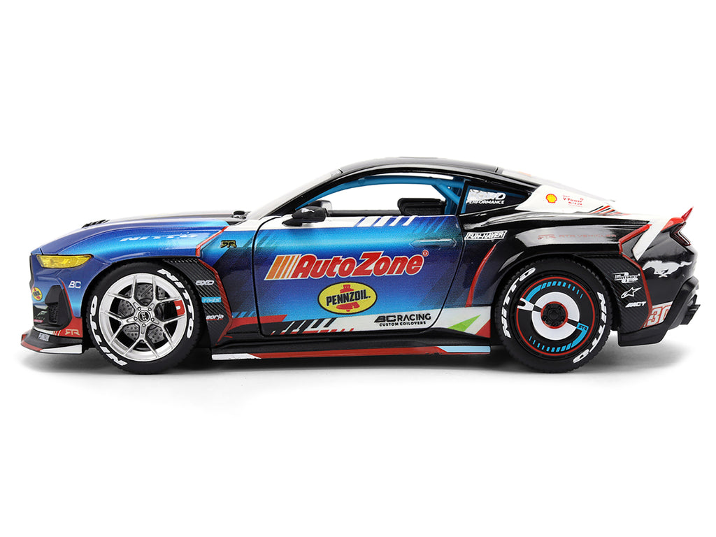 Ford Mustang RTR #130 James Deane 'AutoZone' 'Formula Drift PRO Championship' (2025) with Lights 'RTR Vehicles' Series 1/24 Diecast Model Car by Jada