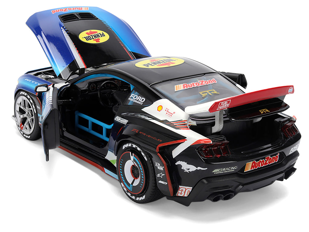 Ford Mustang RTR #130 James Deane 'AutoZone' 'Formula Drift PRO Championship' (2025) with Lights 'RTR Vehicles' Series 1/24 Diecast Model Car by Jada