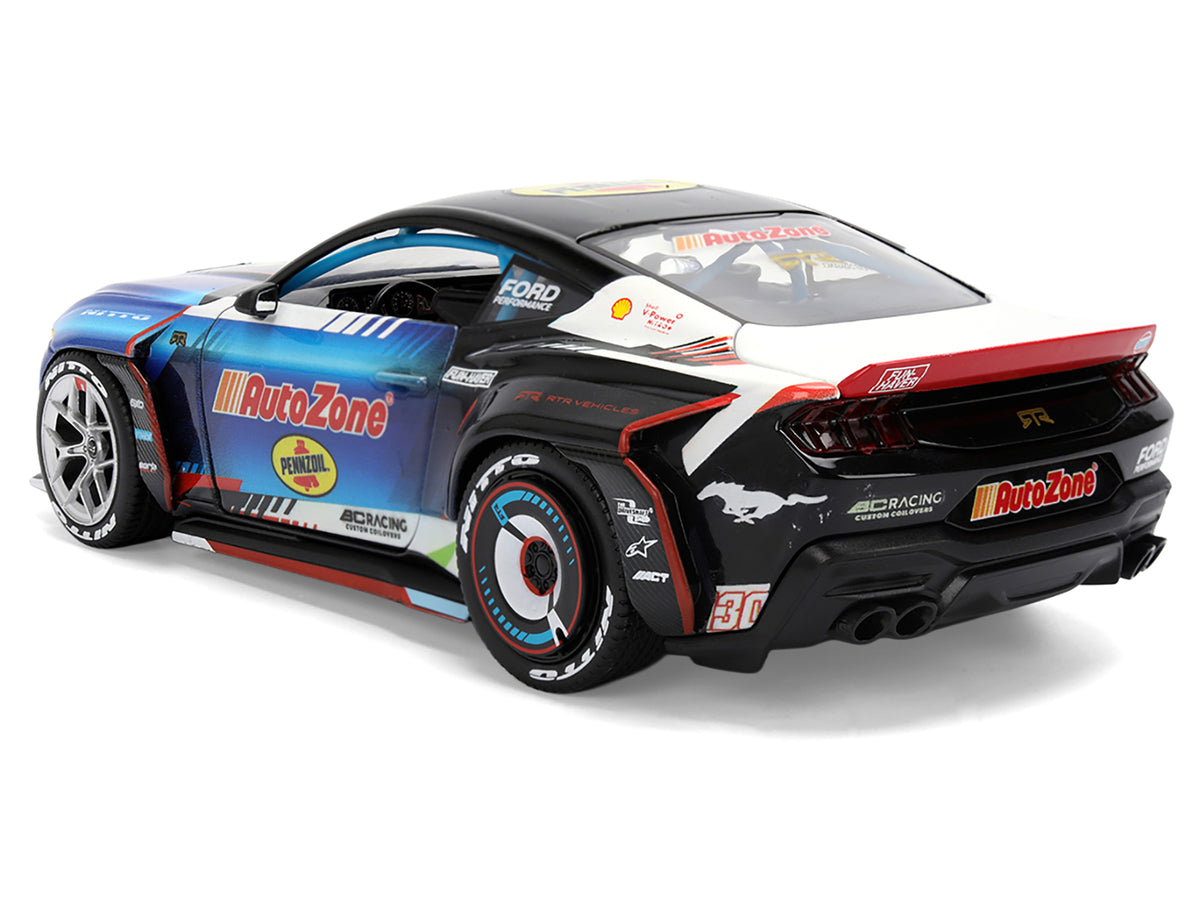 Ford Mustang RTR #130 James Deane 'AutoZone' 'Formula Drift PRO Championship' (2025) with Lights 'RTR Vehicles' Series 1/24 Diecast Model Car by Jada