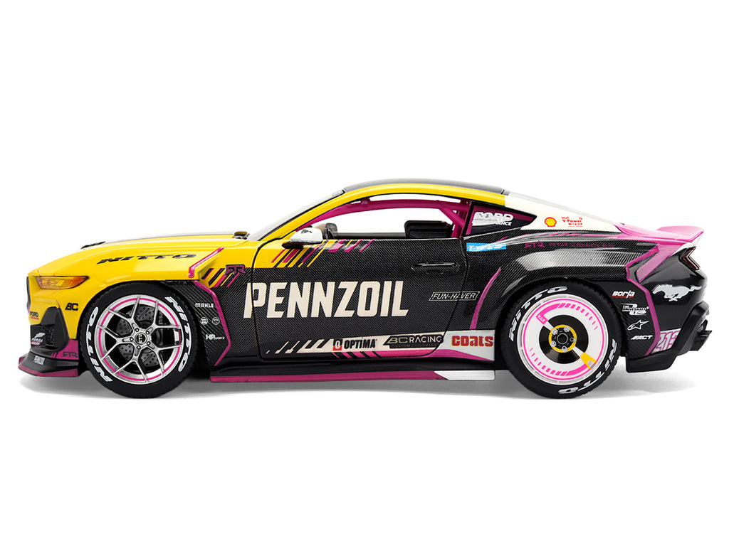 Ford Mustang RTR #213 Ben Hobson 'Pennzoil' 'Formula Drift PRO Championship' (2025) with Lights 'RTR Vehicles' Series 1/24 Diecast Model Car by Jada
