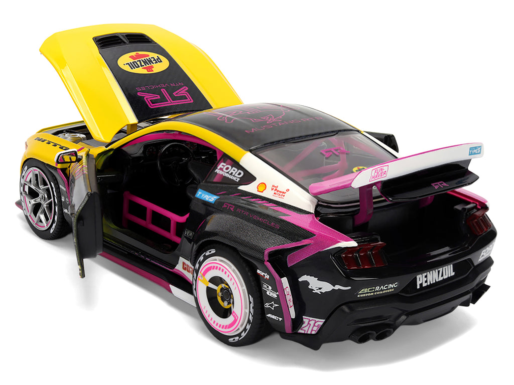 Ford Mustang RTR #213 Ben Hobson 'Pennzoil' 'Formula Drift PRO Championship' (2025) with Lights 'RTR Vehicles' Series 1/24 Diecast Model Car by Jada