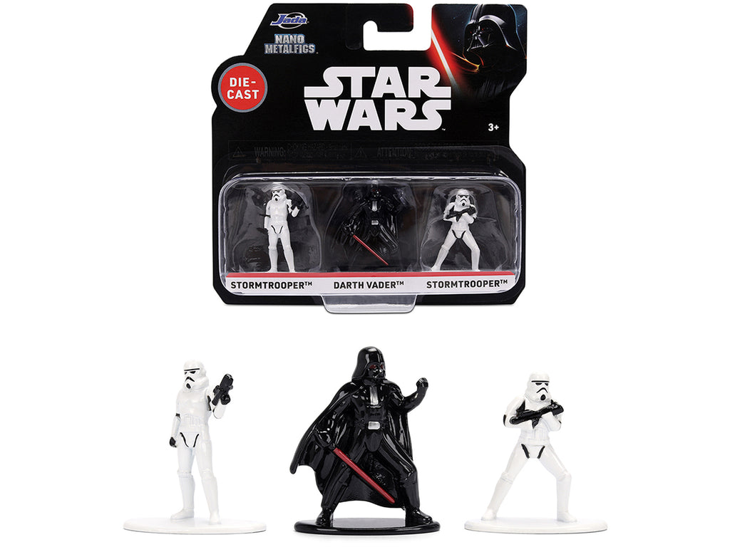 Set of 3 Diecast Figures 'Star Wars' Movie Franchise 'Nano Metalfigs' Series Diecast Models by Jada