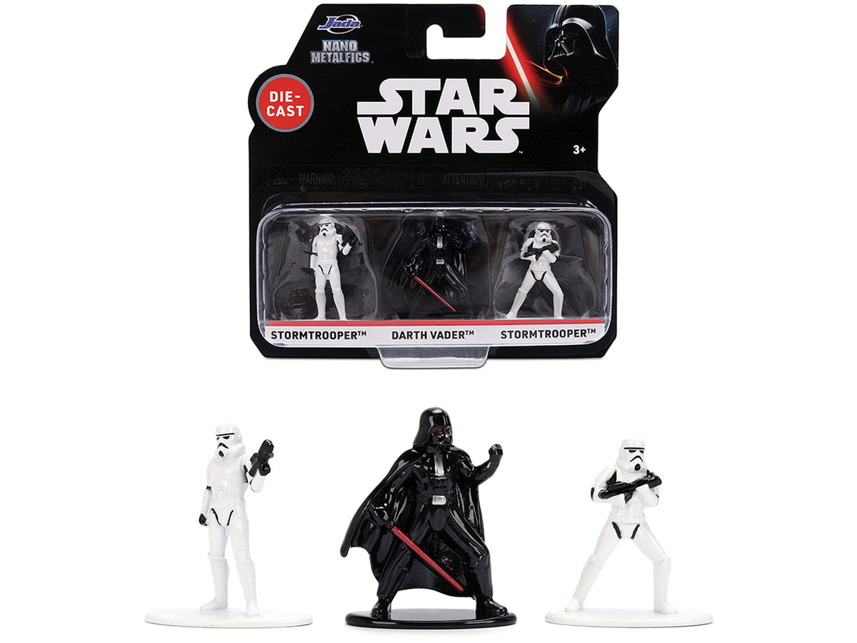 Set of 3 Diecast Figures 'Star Wars' Movie Franchise 'Nano Metalfigs' Series Diecast Models by Jada