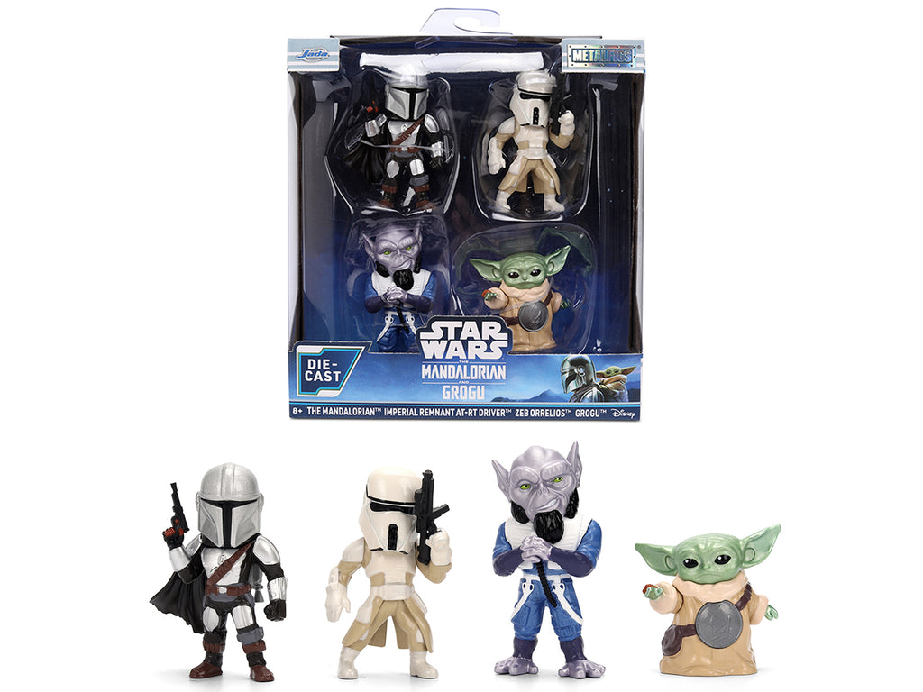 Set of 4 Diecast Figures 'Star Wars: The Mandalorian & Grogu' (2026) Movie 'Metalfigs' Series Diecast Models by Jada
