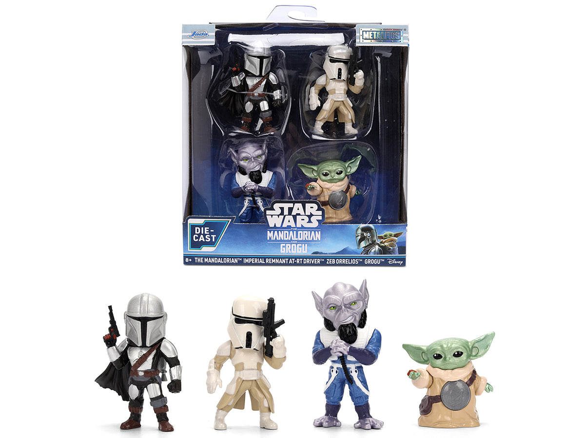 Set of 4 Diecast Figures 'Star Wars: The Mandalorian & Grogu' (2026) Movie 'Metalfigs' Series Diecast Models by Jada